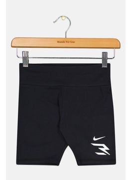 Nike 3Brand by Russell Wilson Kids Girl Sportswear Fit Training Short, Black  - Image 1