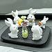 Dexspoeny 7 Pcs Mini Bunny Cute Car Interior Accessories Mini Bunny Daisy Flowers Miniature Figurines Mini Cute Car Dash Decorations Car Interior Ornaments Home Office Decor for Women Gifts - Image 2