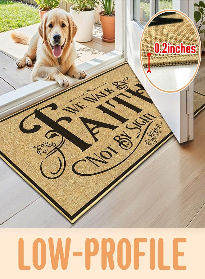 kokolap Door Mat Welcome Mats for Front Door Entrance Durable Doormats Outside Low-Profile Indoor Outdoor Doormat Non-Slip Backing Christian Floor Rug for Family Living Room Housewarming Gift 16.9 x 29.9 Inch - Image 3