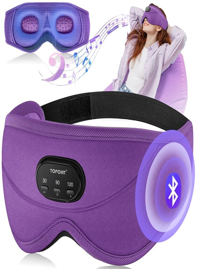 TOPOINT Sleep Mask with Bluetooth Headphones, 3D Eye Mask for Sleep Headphones with White Noise, Total Blackout, 5.4 Bluetooth, Timer, 15 Hours for Women Men, Travel, Meditation, Nap, CPAP Users - Image 1