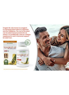 Health & Household Vh Nutrition Tongkat Ali | Extra Strength Hormone Support For Men* | 200 To 1 Blend Standardized Eurycoma Longifolia (Longjack) Extract Powder | 60 Capsules  - Image 2