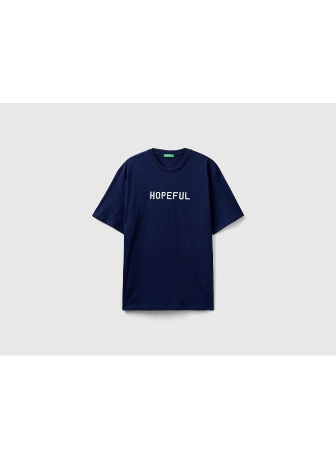 UNITED COLORS OF BENETTON T-Shirt With Slogan Print  - Image 1