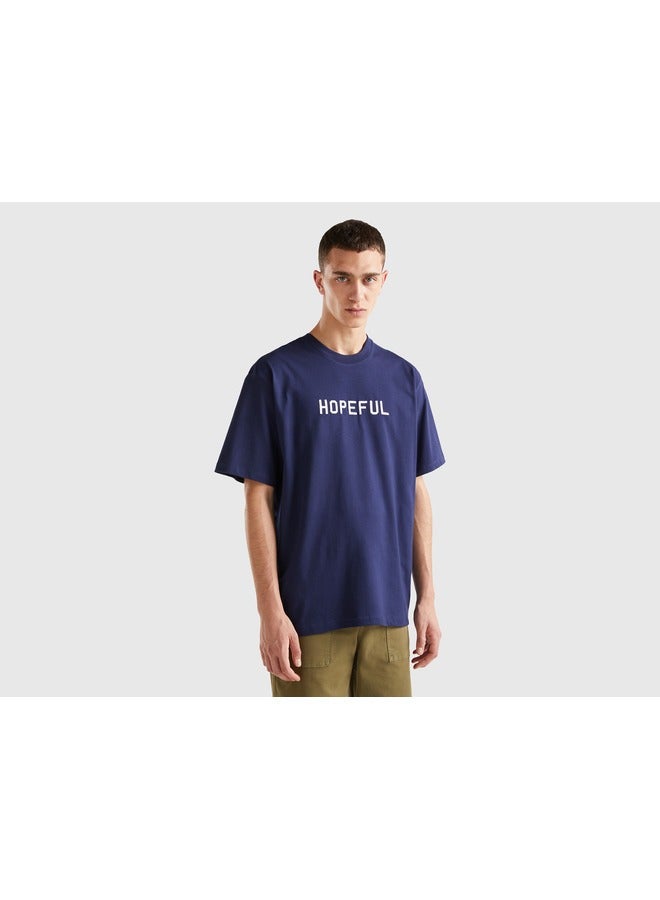 UNITED COLORS OF BENETTON T-Shirt With Slogan Print  - Image 3