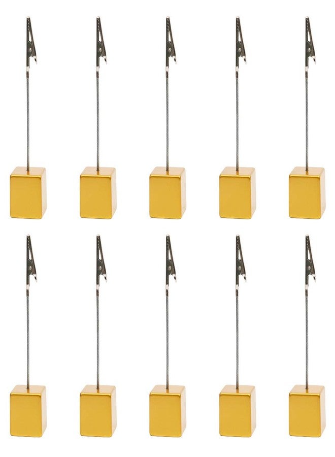 senover 10pcs Table Number Holder Name Place Card Holder Memo Clip Holder Stand Note Holder Pictures Card Paper Menu Clip (Gold) - Image 1
