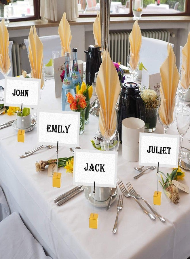 senover 10pcs Table Number Holder Name Place Card Holder Memo Clip Holder Stand Note Holder Pictures Card Paper Menu Clip (Gold) - Image 4