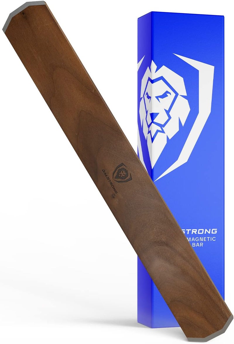 Dalstrong Magnetic Knife Holder Wall - Premium North American Walnut Wood - Knife Magnetic Strip - Aluminum Frame - 18" x 2.5" - Powerful Magnet Kitchen Bar - Easy Mount - Safely Display your Knives - Image 1