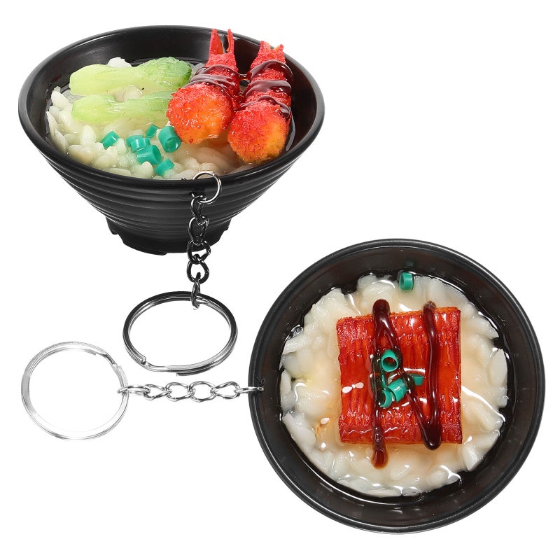 2Pcs Wear-resistant Key Chains Hanging Decors Rice Bowl Bag Pendants Bag Supply - Image 1