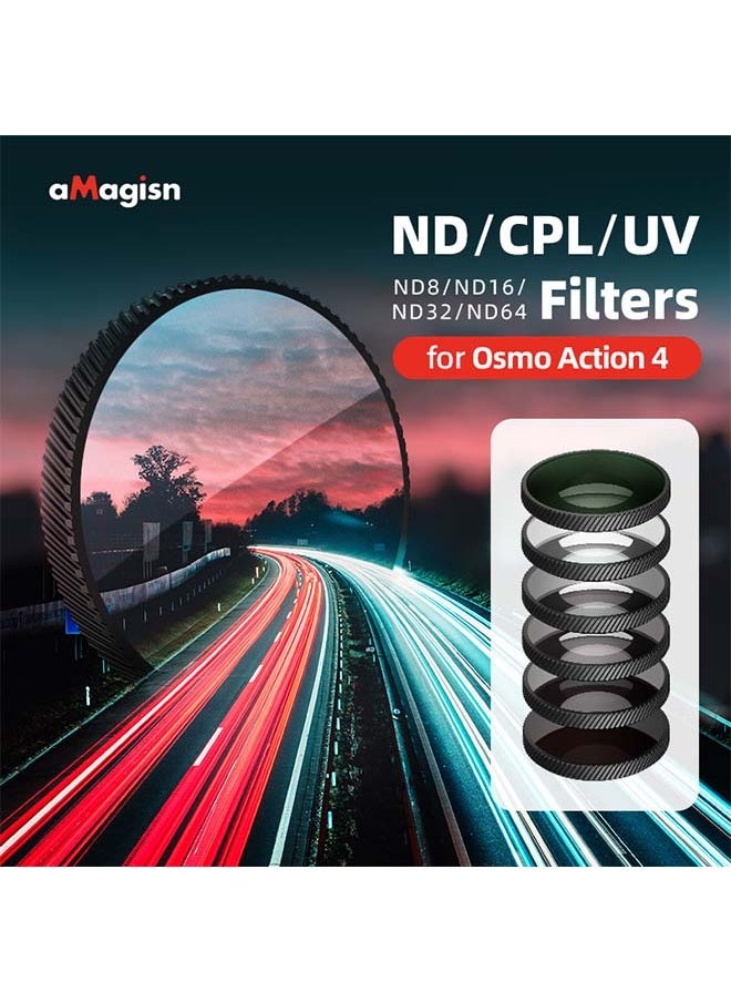 aMagisn aMagisn Premium Waterproof ND, CPL and UV Filters for DJI Osmo Action 5 Pro/4 - Essential Lens Accessories (ND8 + 16 + 32 + CPL)  - Image 2