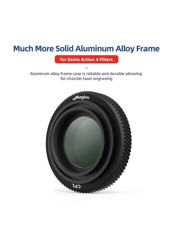 aMagisn aMagisn Premium Waterproof ND, CPL and UV Filters for DJI Osmo Action 5 Pro/4 - Essential Lens Accessories (ND8 + 16 + 32 + CPL)  - Image 4
