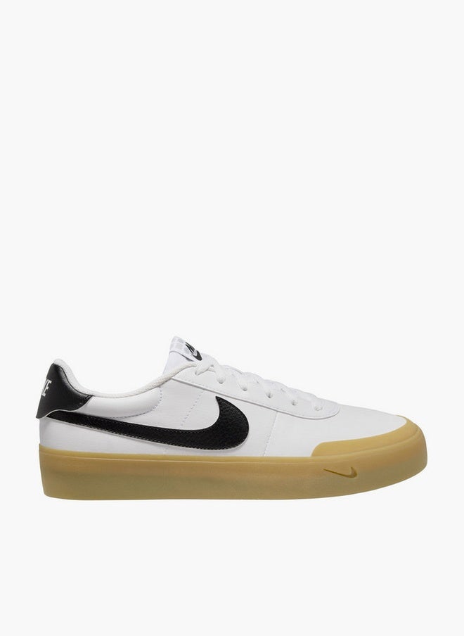 Nike Men COURT SHOT Logo Applique Lace-Up Sneakers - Image 1