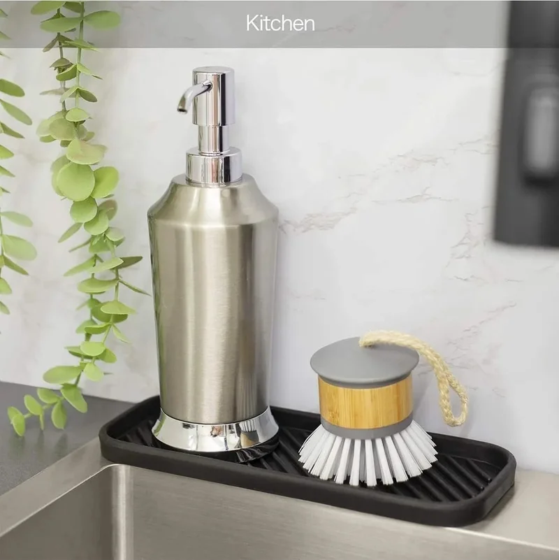 Tineke Silicone Oil Can Oil Can Stand Base, Multi-Purpose Organizer Presentation, Soap Dish Base 1 Piece Black