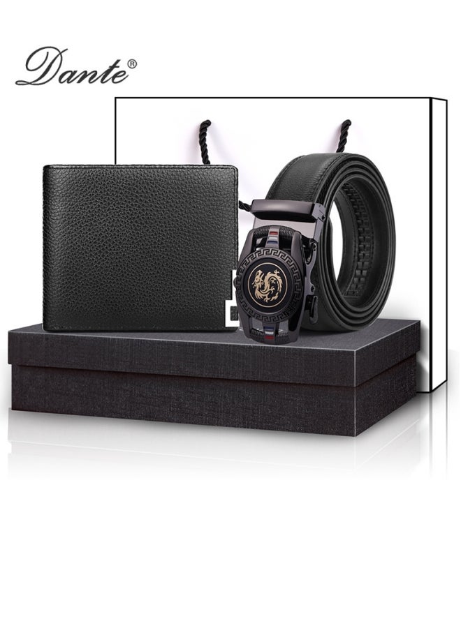 Dante Men's Genuine Leather Wallet + Belt Practical Gift Set (Belt Length 115cm) - Image 1