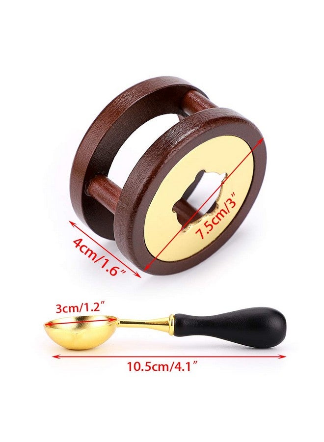 أونماي طقم ختم الشمع OwnMy، سخان ختم الشمع الخشبي، أداة فرن صهر ختم الشمع مع ملعقة ذوبان لختم ختم الشمع، أعواد ختم الشمع، حبات شمع الختم، خشب الزان - Image 3