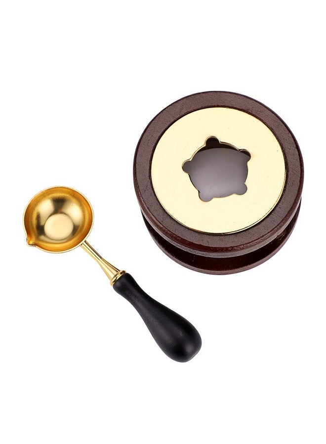 أونماي طقم ختم الشمع OwnMy، سخان ختم الشمع الخشبي، أداة فرن صهر ختم الشمع مع ملعقة ذوبان لختم ختم الشمع، أعواد ختم الشمع، حبات شمع الختم، خشب الزان - Image 5