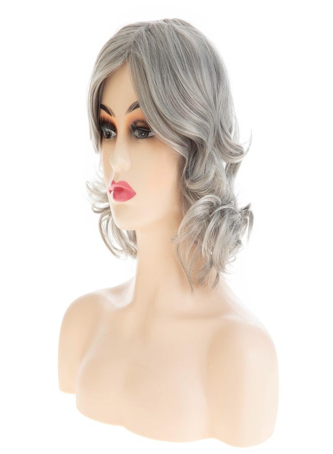 Beweig Gray Wig for Women Short Wavy Curly Fluffy Hair Synthetic Halloween Cosplay Costume Hair Wig - Image 4
