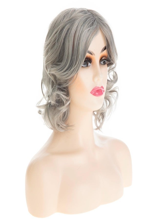Beweig Gray Wig for Women Short Wavy Curly Fluffy Hair Synthetic Halloween Cosplay Costume Hair Wig - Image 2