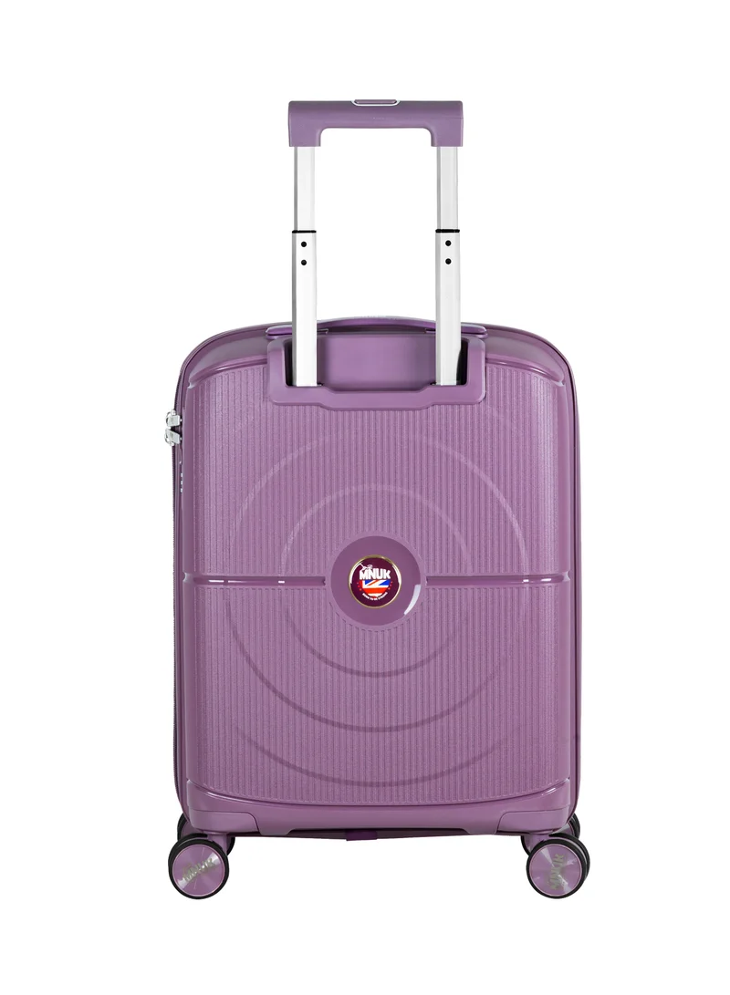 MNUK PREMIO 20inch Luggage| Polypropylene (PP) Hardside Luggage Trolley|Double 360° 4 Wheeler| Cabin-20 Inch|Purple