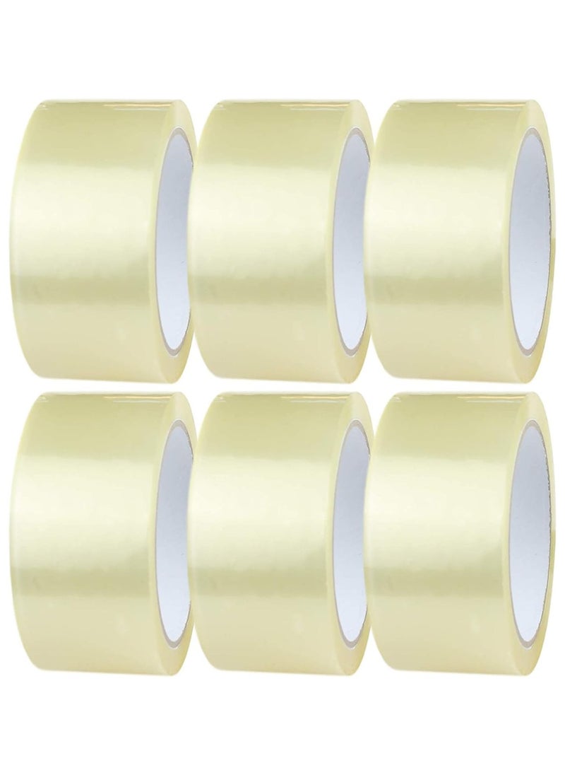 Vitacelli Clear Packing Tape, 4.5 CM x 60 yards Strong Heavy Duty Packaging Tape for Sealing Parcel Boxes, Moving Boxes Houses, Large Postal Bags, Office Supplies  Pack of 6  - Image 1
