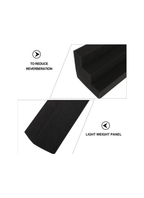 Acoustic Foam Panel Corner Foam Bass Trap Panel Soundproof Studio Foam Padding Noise Dampening Wall Panels Corner Block Finish Corner for Studio Home Theater Corner Sound Treatment (Black)