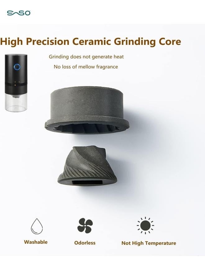 سباركسبروت مطحن قهوة كهربائي محمول قابل للشحن عبر USB، بسعة 4 كوب، بدلاً من الصلب مع قلب خزفي، مع فرشاة التنظيف، مثالي للإسبريسو والفرنش بريس والاستحمام والسكب - Image 4