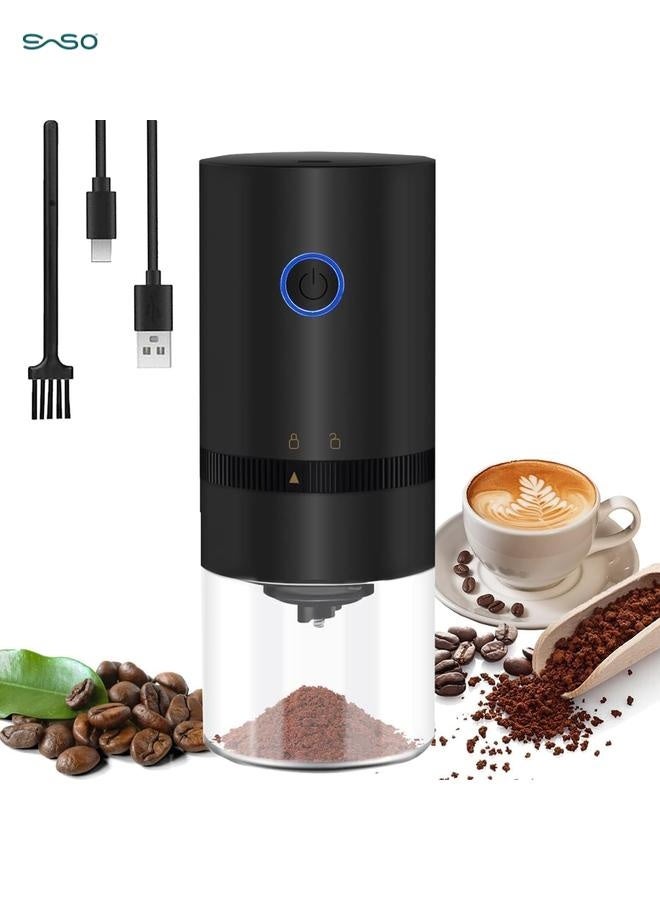سباركسبروت مطحن قهوة كهربائي محمول قابل للشحن عبر USB، بسعة 4 كوب، بدلاً من الصلب مع قلب خزفي، مع فرشاة التنظيف، مثالي للإسبريسو والفرنش بريس والاستحمام والسكب - Image 1