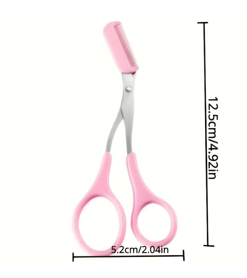 1 Pcs Eyebrow Scissors Trimmer Shears With Comb And Razor Makeup Tool - Image 4