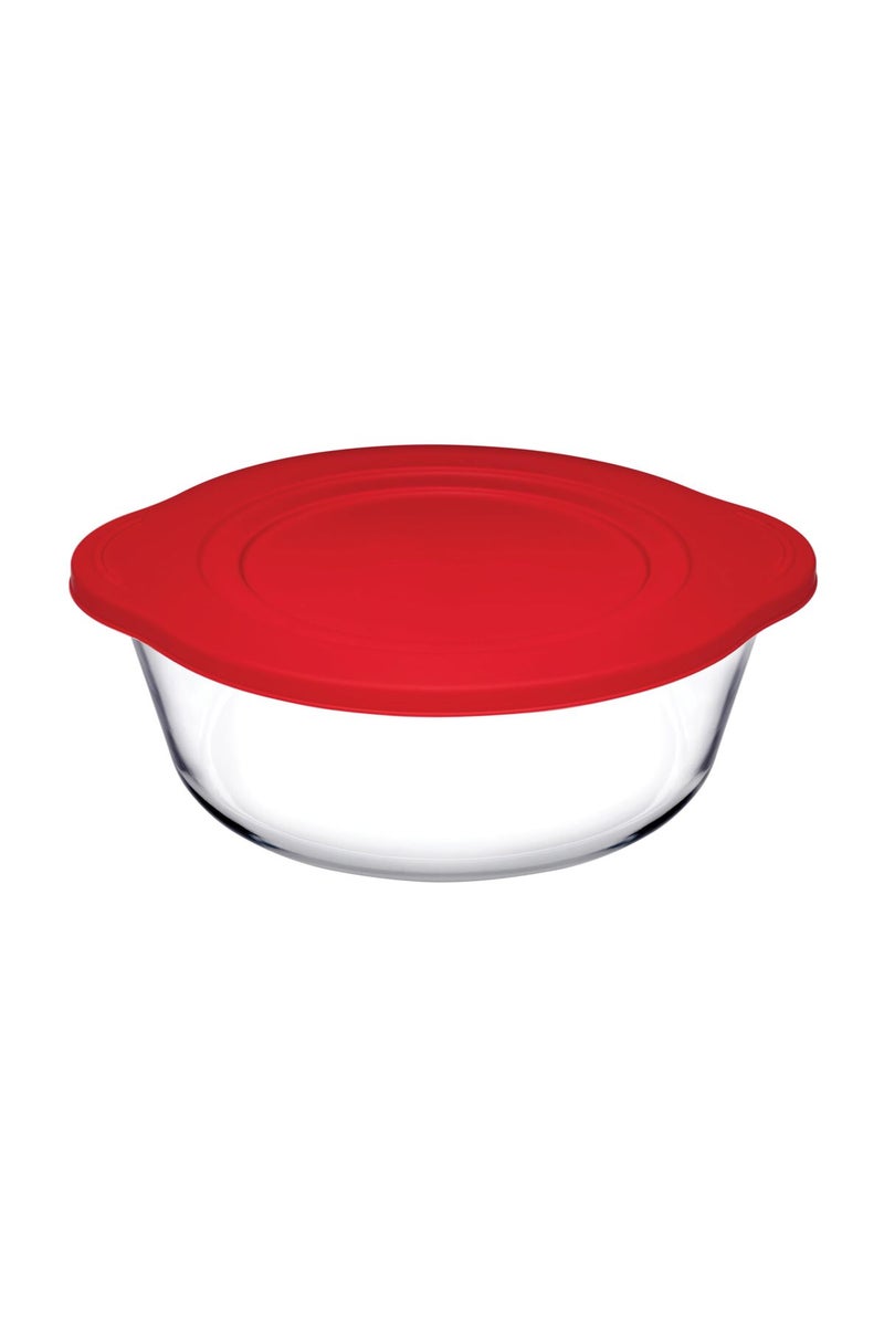 Pasabahce Borcam Round Tray with Plastic Lid – 1450 ml – Borcam – 1 Piece