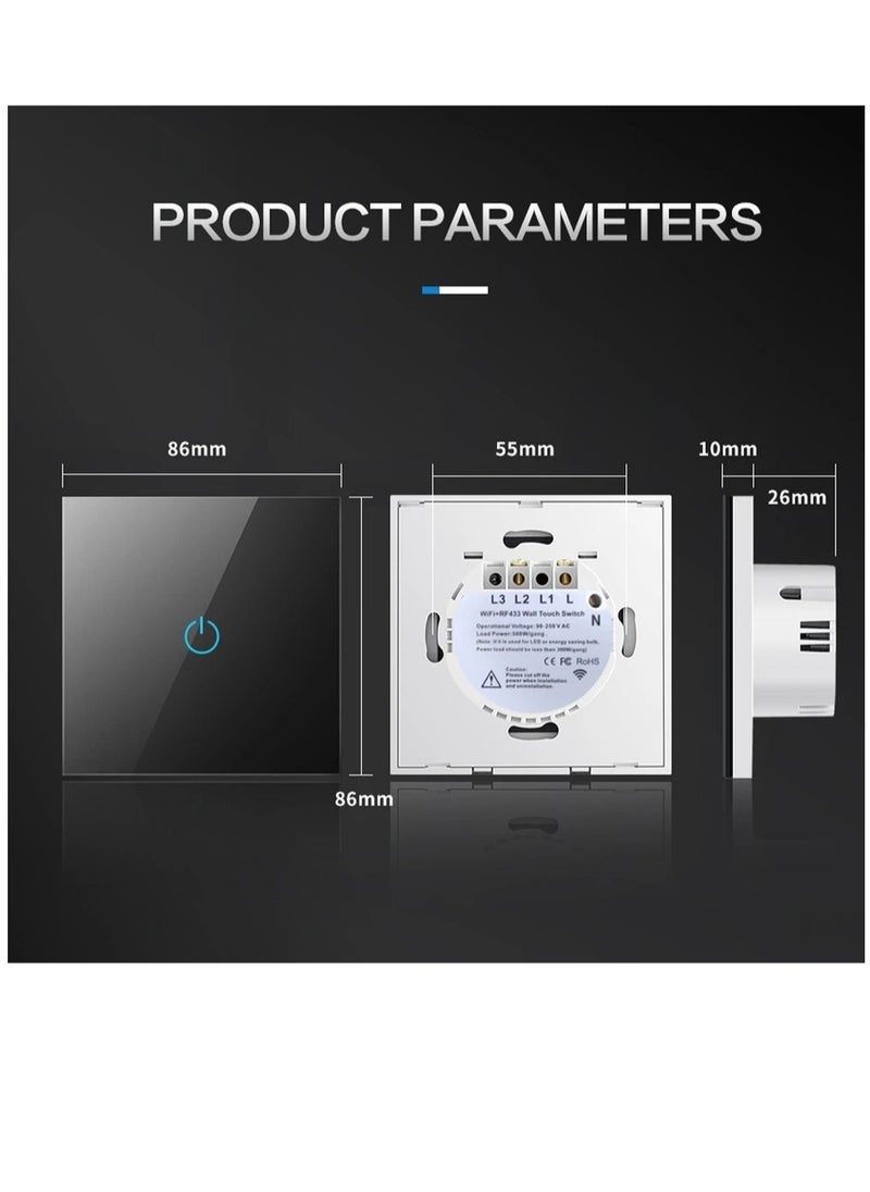 Wi-Fi Smart Light Switch WiFi Device Works with Google ( 2 GANG )