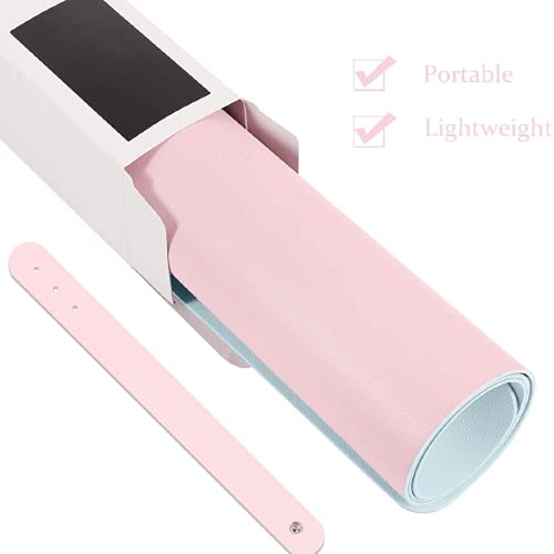 pepplo® Multifunctional Office Desk Pad, Ultra Thin Waterproof PU Leather Mouse Pad, Dual Use Desk Writing Mat for Office/Home, 80CM x 40CM (Pink + Sky Blue, 80 x 40CM) - Image 4