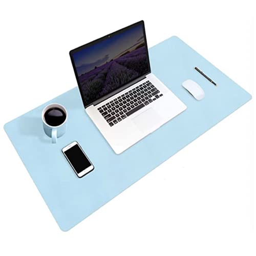 pepplo® Multifunctional Office Desk Pad, Ultra Thin Waterproof PU Leather Mouse Pad, Dual Use Desk Writing Mat for Office/Home, 80CM x 40CM (Pink + Sky Blue, 80 x 40CM) - Image 2