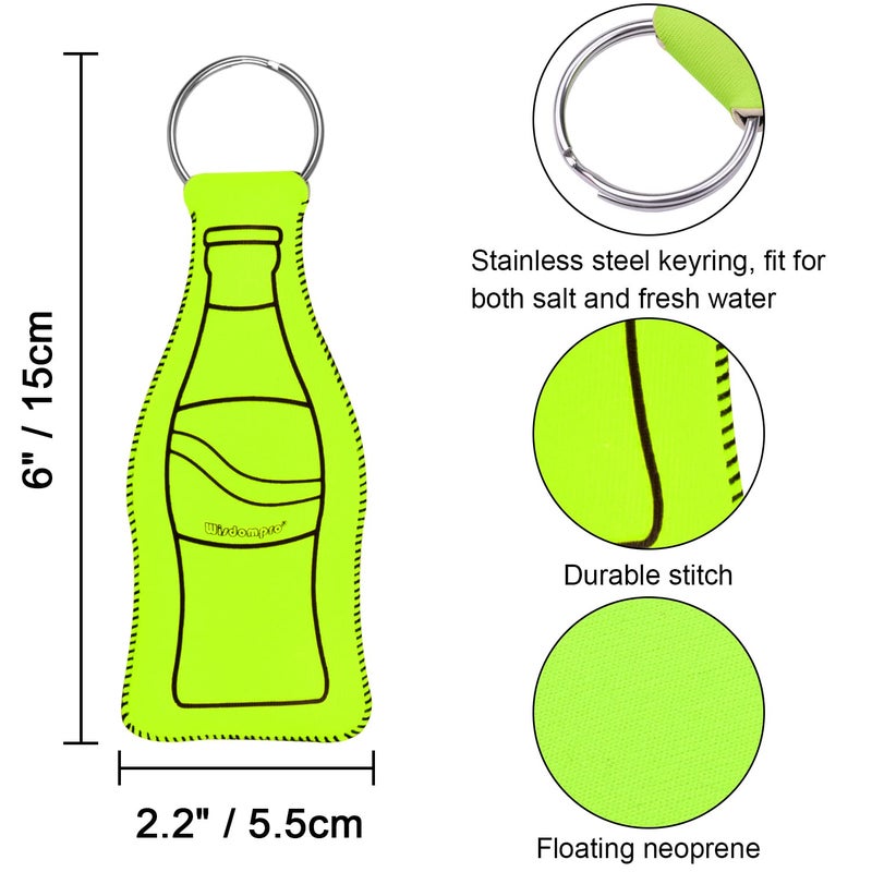 Wisdompro Floating Keychain for Boat Keys, Float 5 to 6 keys, Waterproof Neoprene Key Chain - Orange, Green - Image 5