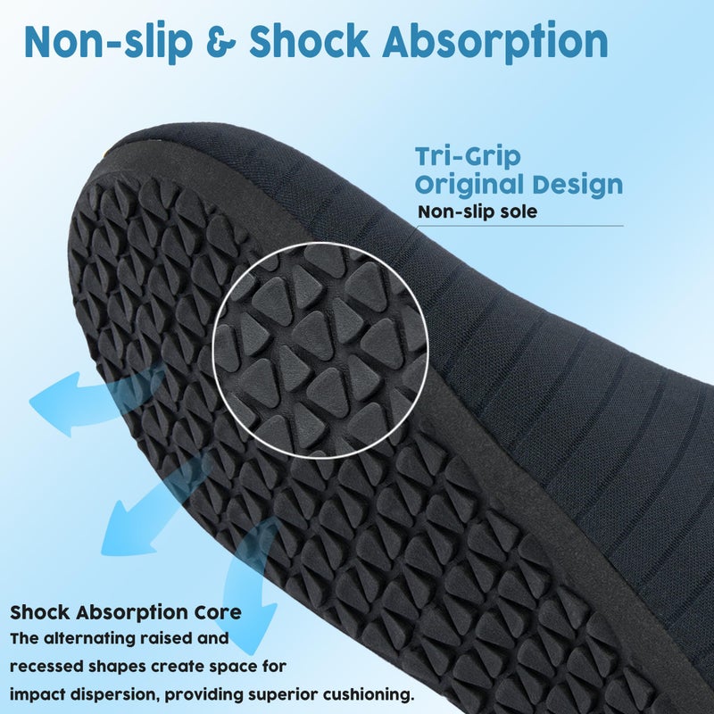 Metog Men Women Water Shoes Quick-Dry Aqua Socks Barefoot Slip-on Summer Slippers for Beach Swim Sport Surf Yoga Exercise Black - Image 5