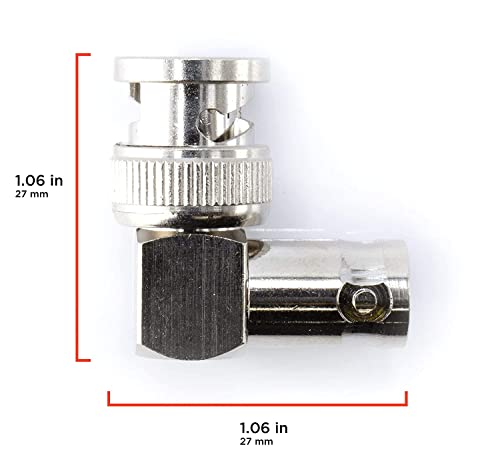 THE CIMPLE CO BNC Elbow Male Female Adapter, 90 Degree Angle, 4 Pack, UL Listed - Image 3