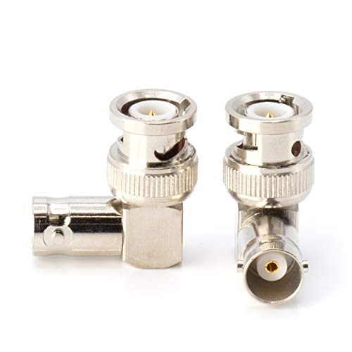 THE CIMPLE CO BNC Elbow Male Female Adapter, 90 Degree Angle, 4 Pack, UL Listed - Image 1