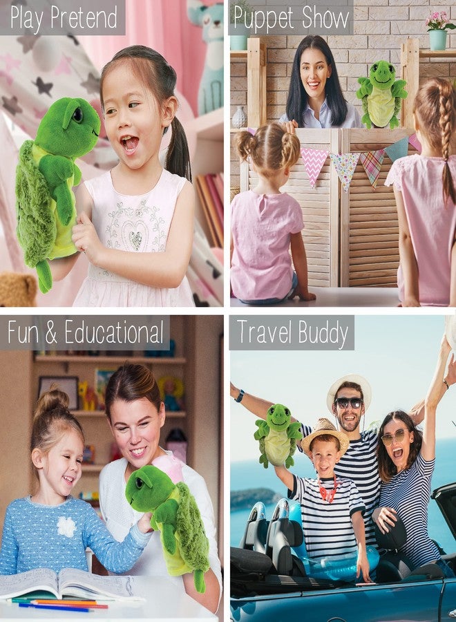 Puzzled DolliBu Sea Turtle Hand Puppet - Super Soft Stuffed Animal Hand Puppets for Kids, Educational Hand Puppet Plush Toy for Kids and Adults, Ocean Life Animal Puppet for Teaching and Puppet Show - 10 Inch - Image 3