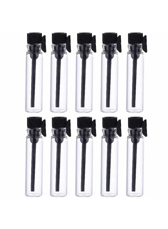 Teensery 100 قطعة زجاجات عينة عطر فارغة صغيرة قابلة لإعادة التعبئة مع غطاء أسود للعلاج بالروائح، والزيوت الأساسية، والعطور والسوائل (2 مل) - Image 1