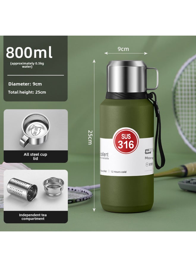 316 Stainless Steel Liner Vacuum All-steel Thermal Pot Men's Outdoor Travel Mountaineering Portable Large Capacity Thermal Insulation Cup
