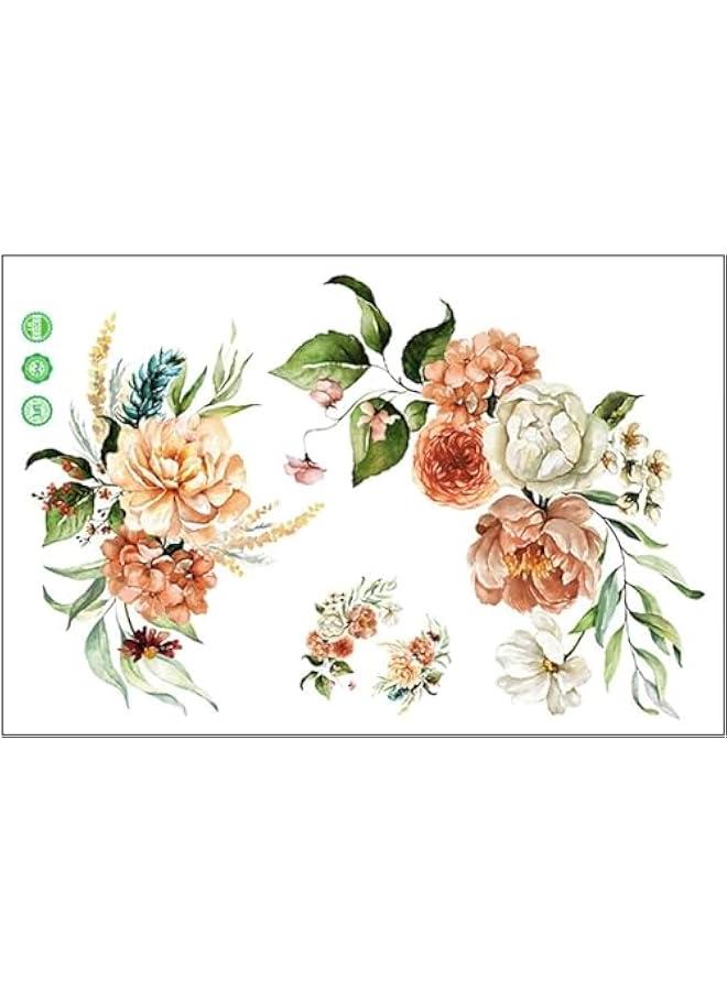 Toilet Sticker Self-Adhesive Waterproof Bathroom Toilet Seat Lid Cover Decals Stickers Floral Sticker for Home Bathroom Decor Toilet Lid and Tank Covers, Toilet Lid Decals, Toilet Accessories - Image 1