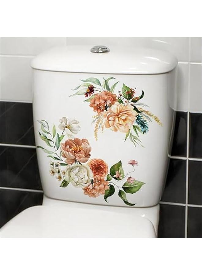 Toilet Sticker Self-Adhesive Waterproof Bathroom Toilet Seat Lid Cover Decals Stickers Floral Sticker for Home Bathroom Decor Toilet Lid and Tank Covers, Toilet Lid Decals, Toilet Accessories - Image 5
