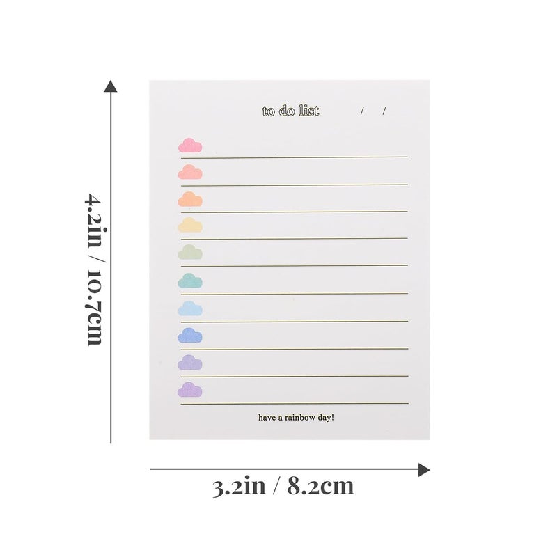 BCOATH 3pcs Colorful Cloud to Do List Memo Pads Portable Multi-function Note Pads Compact Writing for Students and Home Office - Image 2