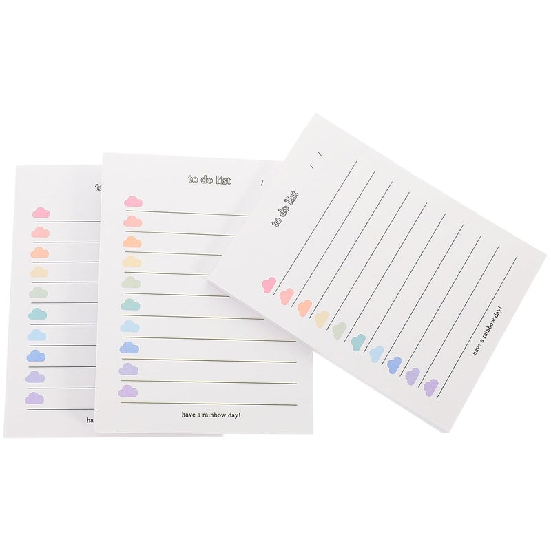 BCOATH 3pcs Colorful Cloud to Do List Memo Pads Portable Multi-function Note Pads Compact Writing for Students and Home Office - Image 1