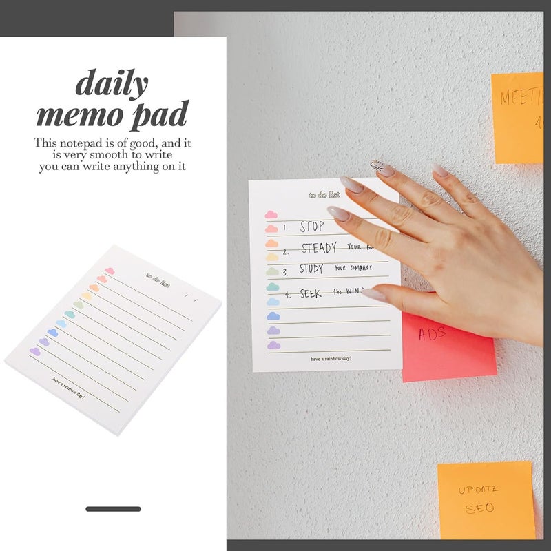 BCOATH 3pcs Colorful Cloud to Do List Memo Pads Portable Multi-function Note Pads Compact Writing for Students and Home Office - Image 4