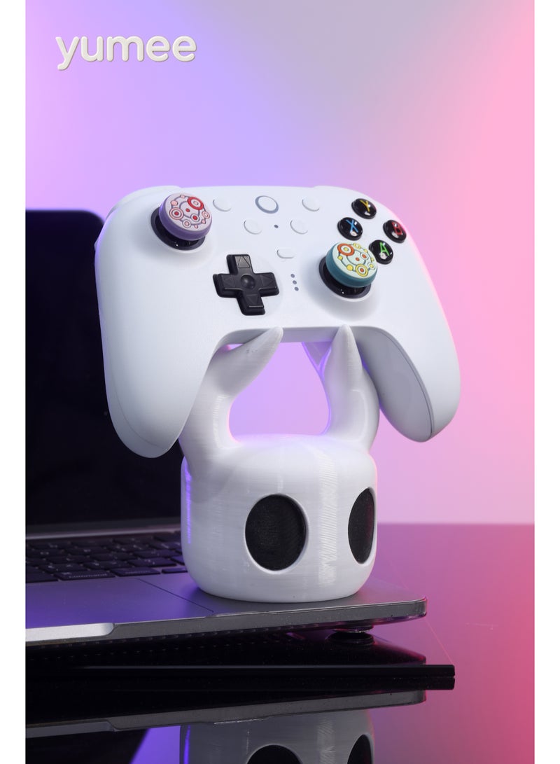 yumee 3D Printed Controller Stand with Hollow Anime Figure – Minimalist White Gaming Holder, 12CM PVC Decor Statue  - Image 1