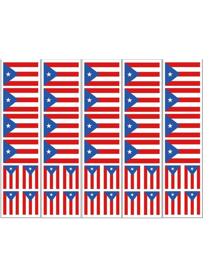 PremiumTT temporary tattoos 40 Removable Stickers: Puerto Rico Flag: Party Favors Decals - Image 2