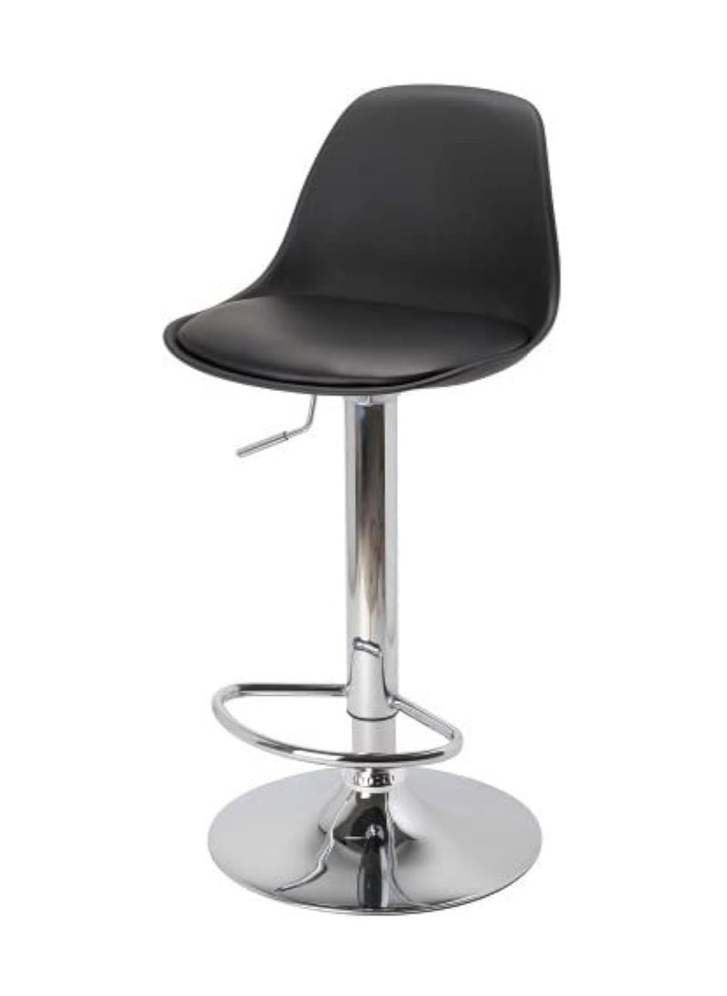 MAPLE HOME DECORATION Maple Home Swivel High Chair Bar Stool Adjustable Up Down Stainless Steel Base Office Restaurant Furniture (Black-1pcs)  - Image 1