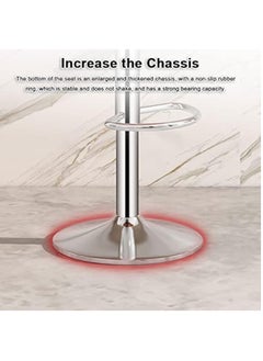 MAPLE HOME DECORATION Maple Home Swivel High Chair Bar Stool Adjustable Up Down Stainless Steel Base Office Restaurant Furniture (Black-1pcs)  - Image 5