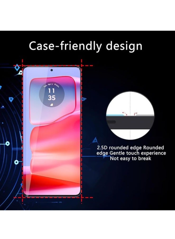 عام واقي شاشة لموتورولا موتو إيدج 50 برو، يشمل 2 واقي شاشة للكاميرا و2 فيلم حماية. يتميز بصلابة 9H، ويأتي كحماية زجاجية للكاميرا وشاشة جهاز Moto Edge - Image 3