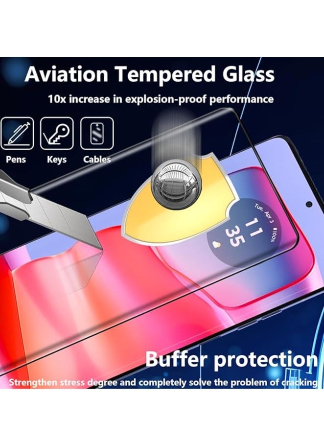 عام واقي شاشة لموتورولا موتو إيدج 50 برو، يشمل 2 واقي شاشة للكاميرا و2 فيلم حماية. يتميز بصلابة 9H، ويأتي كحماية زجاجية للكاميرا وشاشة جهاز Moto Edge - Image 2