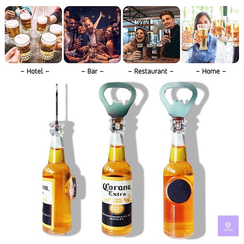 ISSAREE Magnetic Beer Bottle Opener Figure Beer Bottle Bar Refrigerator Decor Unique Birthday Gifts Collection (Corona Extra) - Image 3