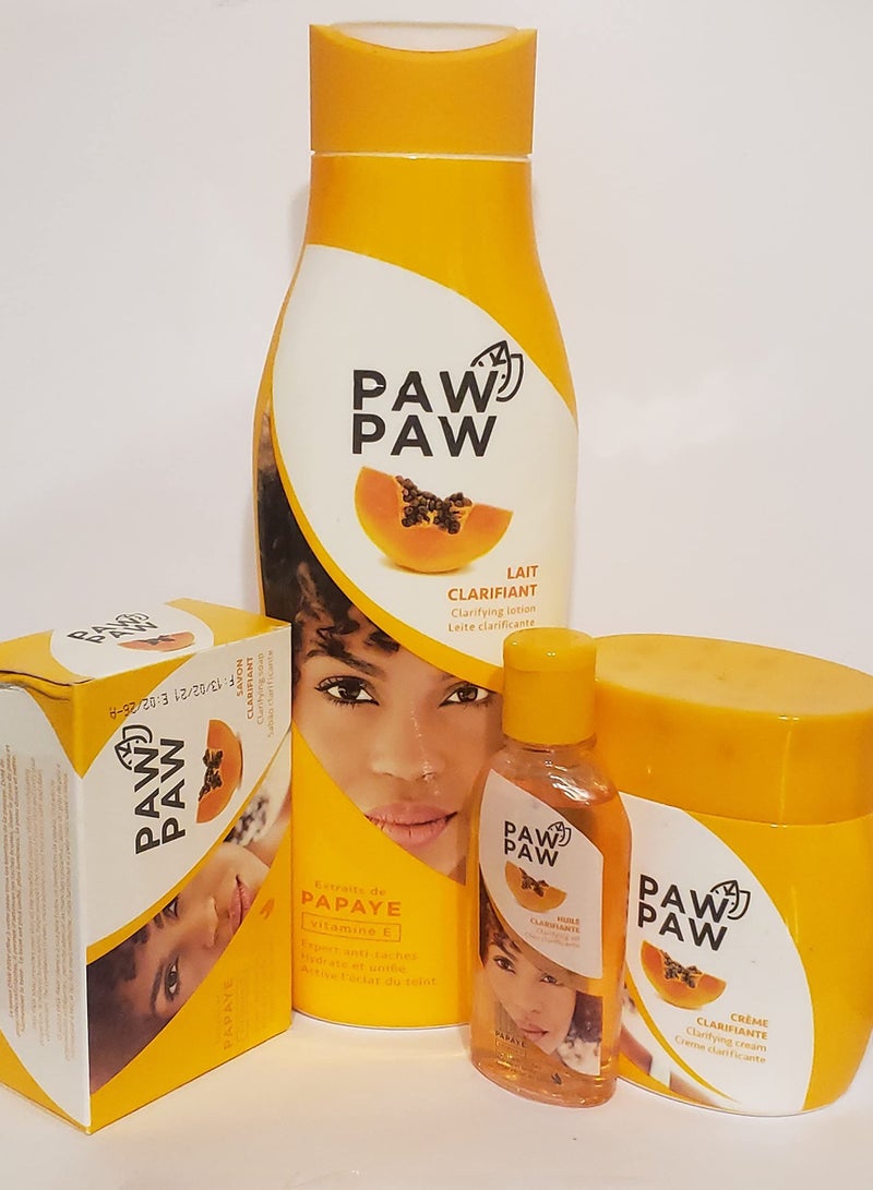 باو باو مجموعة باو باو للتجميل والتبييض، لوشن 500 مل، كريم 300 مل، صابون زيت